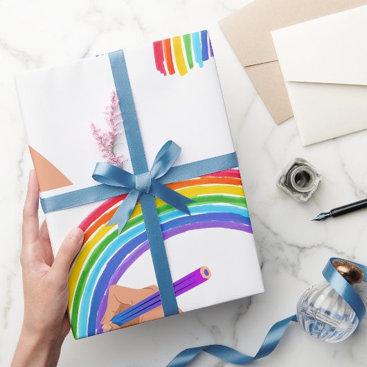 Zeichn eines Regenbogens Geschenkpapier
