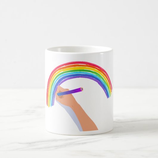 Zeichn eines Regenbogens Kaffeetasse (Mittel)