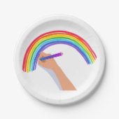 Zeichn eines Regenbogens Pappteller (Vorderseite)