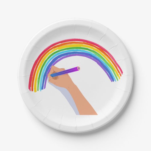 Zeichn eines Regenbogens Pappteller (Vorderseite)