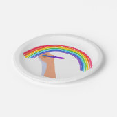 Zeichn eines Regenbogens Pappteller (Schrägansicht)