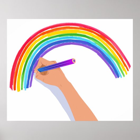 Zeichn eines Regenbogens Poster (Vorne)