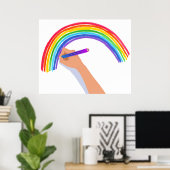 Zeichn eines Regenbogens Poster (Heimbüro)