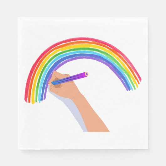 Zeichn eines Regenbogens Serviette (Vorderseite)