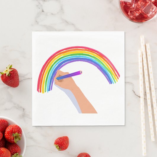Zeichn eines Regenbogens Serviette