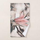 Zeichn eines rosa Magnolienbades in der Blume Badhandtuch Set (Handtuch)