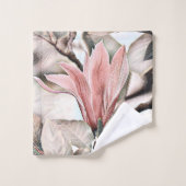 Zeichn eines rosa Magnolienbades in der Blume Badhandtuch Set (Waschlappen)