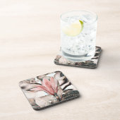 Zeichn eines rosa Magnolienzweiges Getränkeuntersetzer (Rechte Seite)