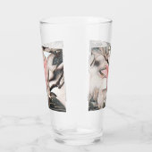 Zeichn eines rosa Magnolienzweiges Glas (Rechts)