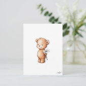 Zeichn eines Teddybären mit Dissage Postkarte (Stehend Vorderseite)