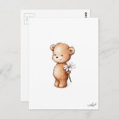 Zeichn eines Teddybären mit Dissage Postkarte (Vorne/Hinten)