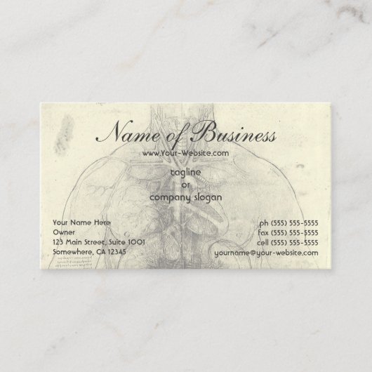 Zeichn eines weiblichen Torso durch Leonardo da Vi Visitenkarte (Vorderseite)