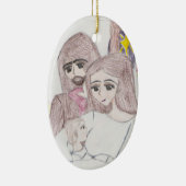 Zeichn in farbigem Stift der Geburt Keramikornament (Rechts)