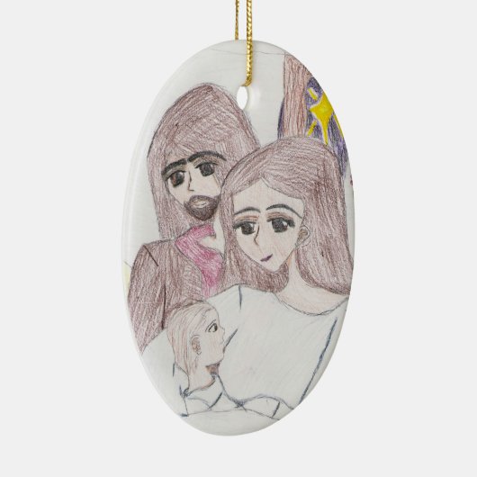 Zeichn in farbigem Stift der Geburt Keramikornament (Rechts)