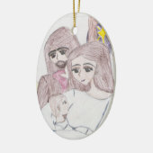 Zeichn in farbigem Stift der Geburt Keramikornament (Links)