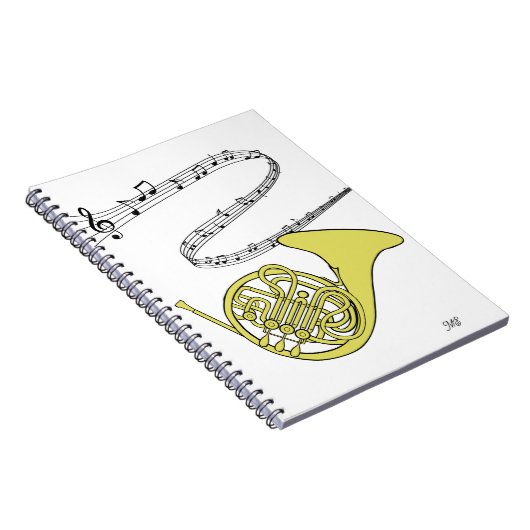 Zeichn & Initialen des französischen Musiklehrers  Notizblock (Rechte Seite)