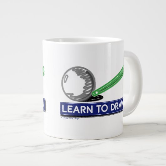 Zeichn lernen Jumbo-Tasse (Vorderseite Rechts)