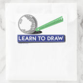 Zeichn lernen rechteckiger aufkleber (Tasche)