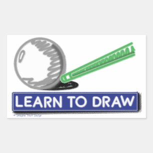 Zeichn lernen rechteckiger aufkleber