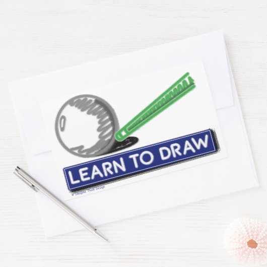 Zeichn lernen rechteckiger aufkleber (Umschlag)