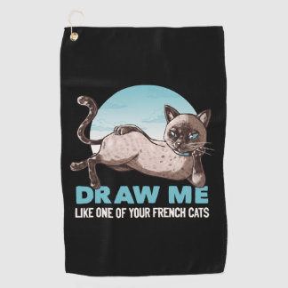 Zeichn mir wie eine deiner französischen Girls Cat Golfhandtuch