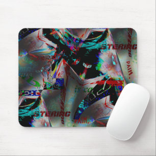 Zeichn mit Ausschnitt aus dunklem Banner und Wortw Mousepad