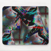 Zeichn mit Ausschnitt aus dunklem Banner und Wortw Mousepad (Vorne)