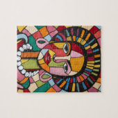 Zeichn mit Kuben surrealer Kubistenkunst Puzzle (Horizontal)