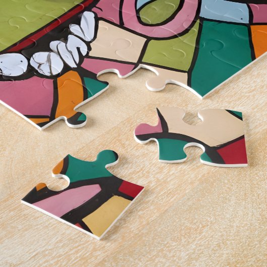 Zeichn mit Kuben surrealer Kubistenkunst Puzzle (Seite)