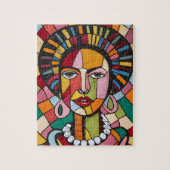 Zeichn mit Kuben surrealer Kubistenkunst Puzzle (Vertikal)