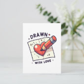 Zeichn mit Liebe Postkarte (Stehend Vorderseite)