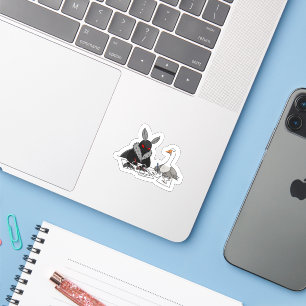 Zeichn mit Mond und Gans Aufkleber