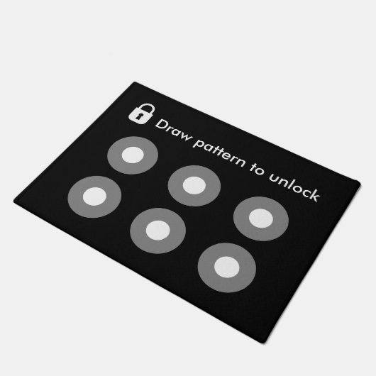 Zeichn Muster zur Entsperrung der Coolen Geeky Fun Fußmatte (Schrägansicht)