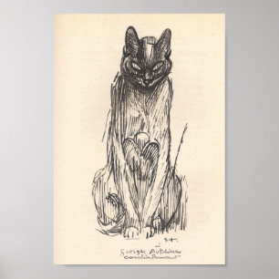 Zeichn von Cat durch Alexandre Steinlen Poster