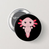 Zeichn von Cool rosa Axolotl Button (Vorne & Hinten)