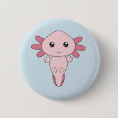 Zeichn von Cool rosa Axolotl Button (Vorderseite)
