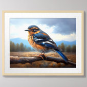 Zeichn von Eastern Bluebird an einer Zweigstelle Poster