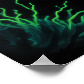 Zeichn von Fischen auf schwarz-grün Poster (Ecke)