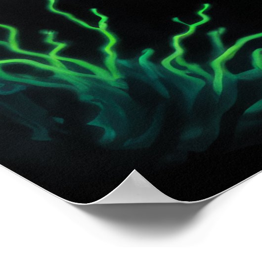 Zeichn von Fischen auf schwarz-grün Poster (Ecke)