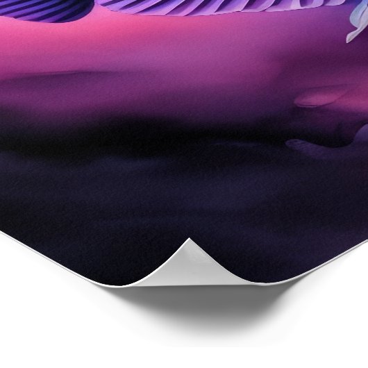 Zeichn von Fischen auf Schwarzen IV Poster (Ecke)