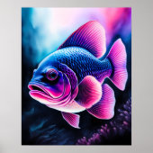 Zeichn von Fischen auf Schwarzen V Poster (Vorne)