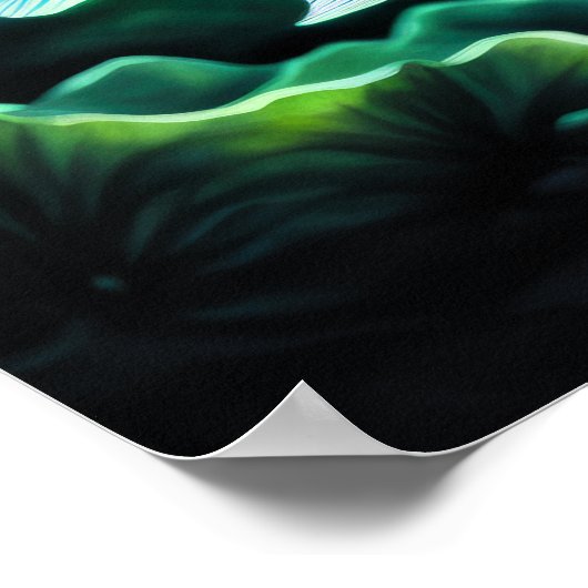 Zeichn von Fischen auf Schwarzen VI Poster (Ecke)