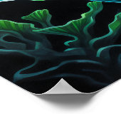 Zeichn von Fischen auf Schwarzen VII Poster (Ecke)