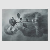 Zeichn von Frauen mit Rose - Entkundung - Seidenpapier (Vorderseite)