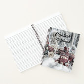 Zeichn von Gnomen in einem Winterlandschaftsheft Notizblock (Innenseite)