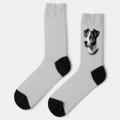 Zeichn von Jack Russell Terrier Socken (Linkes Detail)