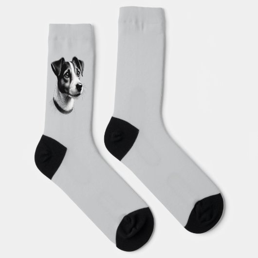 Zeichn von Jack Russell Terrier Socken (Rechts)