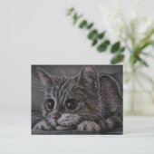Zeichn von Kitten auf Postkarte (Stehend Vorderseite)