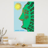 Zeichn von Machu_Picchu Cusco Peru Poster (Küche)