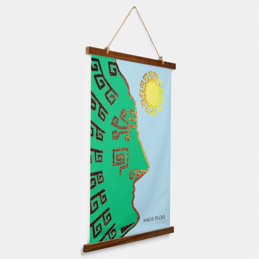 Zeichn von Machu_Picchu Cusco Peru Poster Wandteppich Mit Holzrahmen (Gewinkelt)